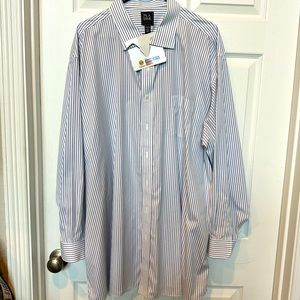 White dress shirt with blue stripes, like new